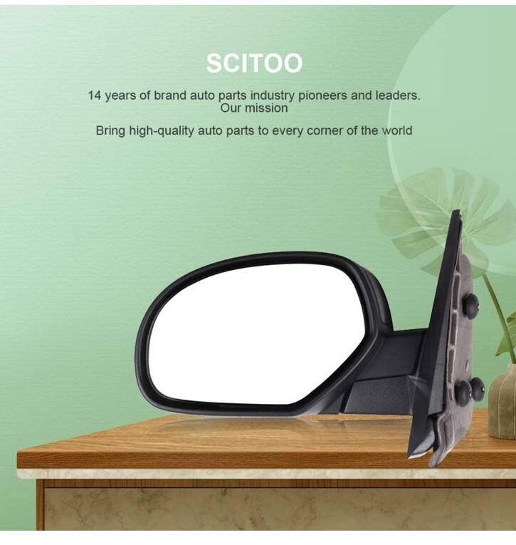 SCITOO Towing Side View Mirror Driver Side, Power Controlled Heated Options