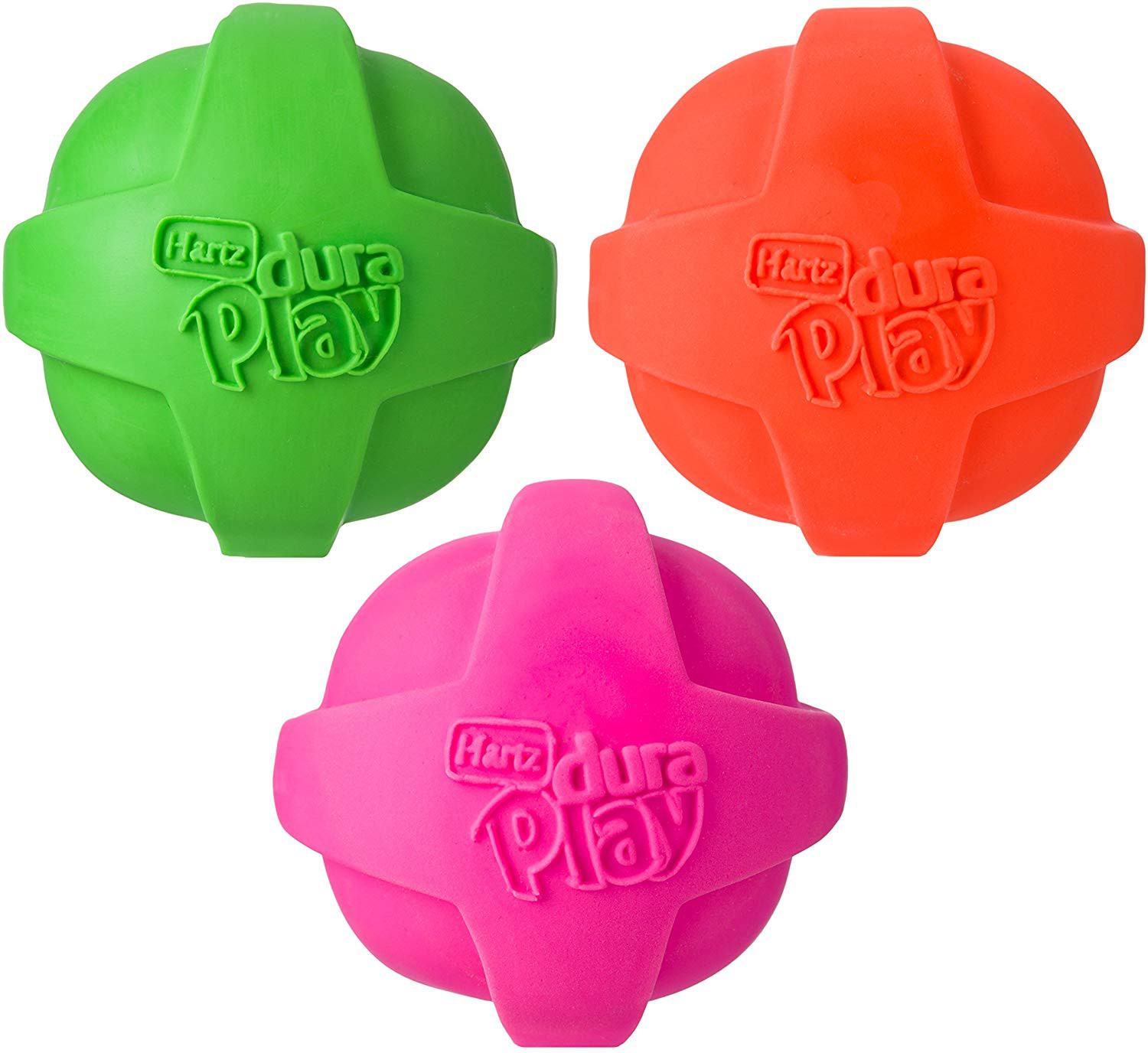 Hartz Dura Play Ball Dog Latex Squeaky Toy Fetch  Assorted