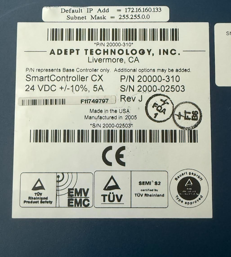ADEPT SmartController CX 20000-310 Rev J plus Accessories