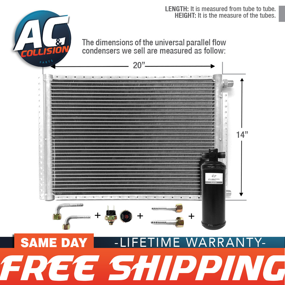 CNFP1420KT Kit A/C Universal Condenser Parallel Flow 14 x 20 with Receiver Drie