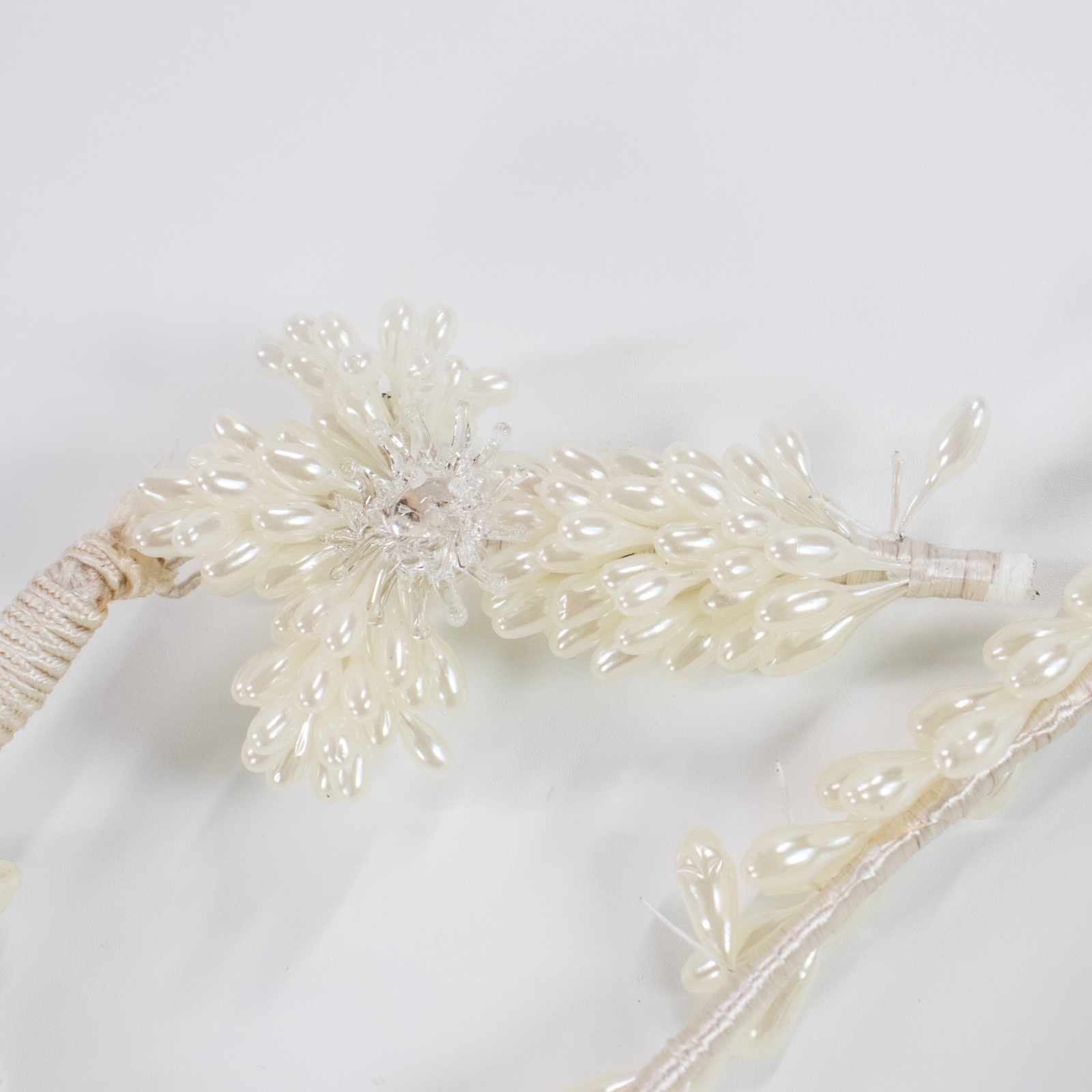 Vintage Antique Bridal Wax Flowers Blown Glass Flowers Wedding Yardage Trim