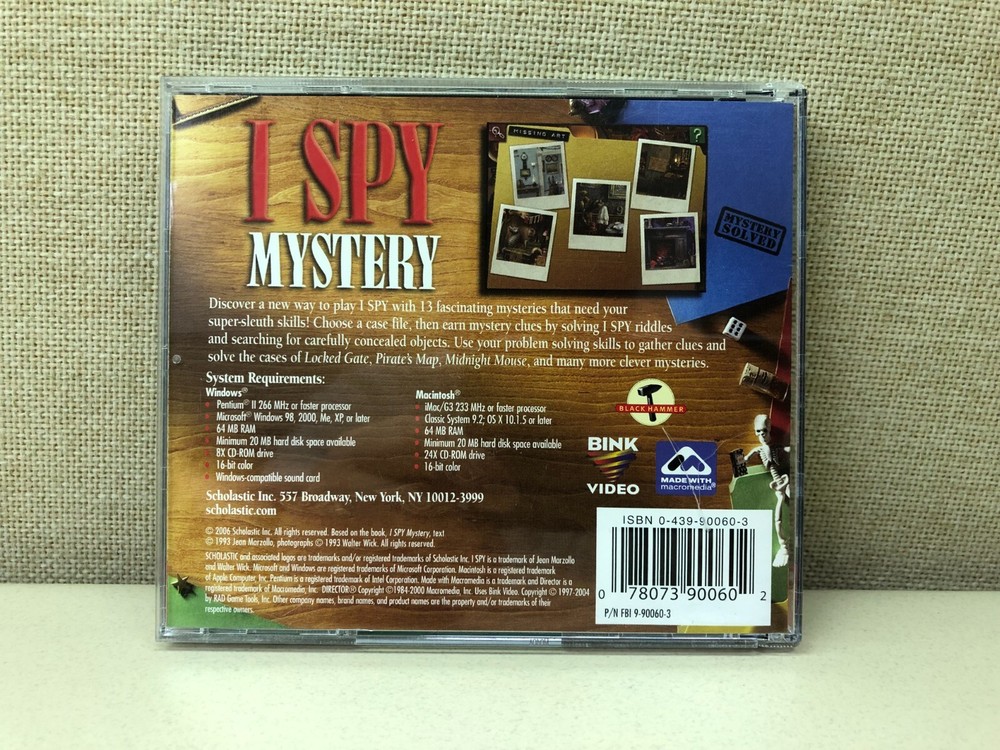 I Spy Mystery PC CD-ROM WIN/MAC 2006 Scholastic