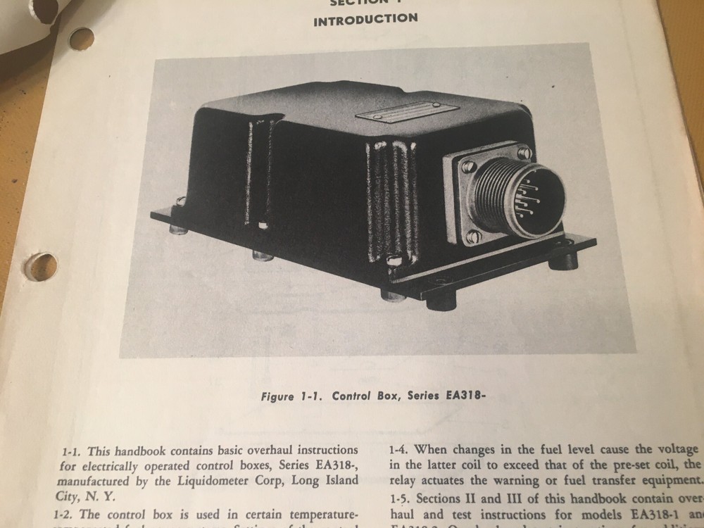 Liquidometer Control Box EA318 Overhaul Handbook EA-318
