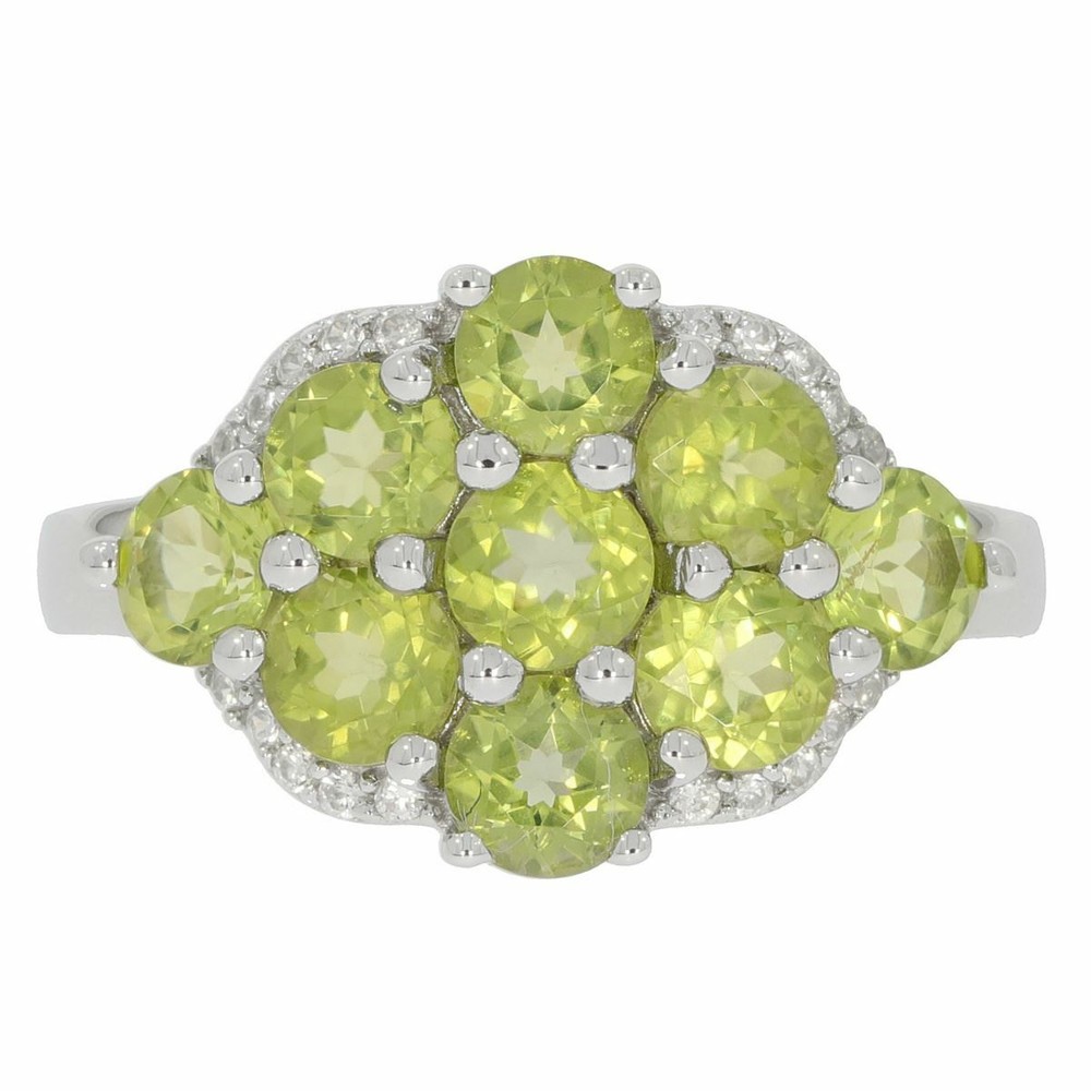 Sterling Silver Semi Mount Ring Setting RD 4x4mm Cluster Ring Topaz Solid