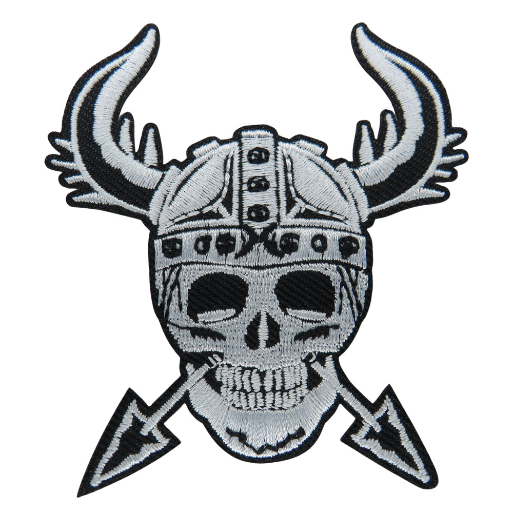 Viking skull patch patch iron on patch biker punk patch iron on