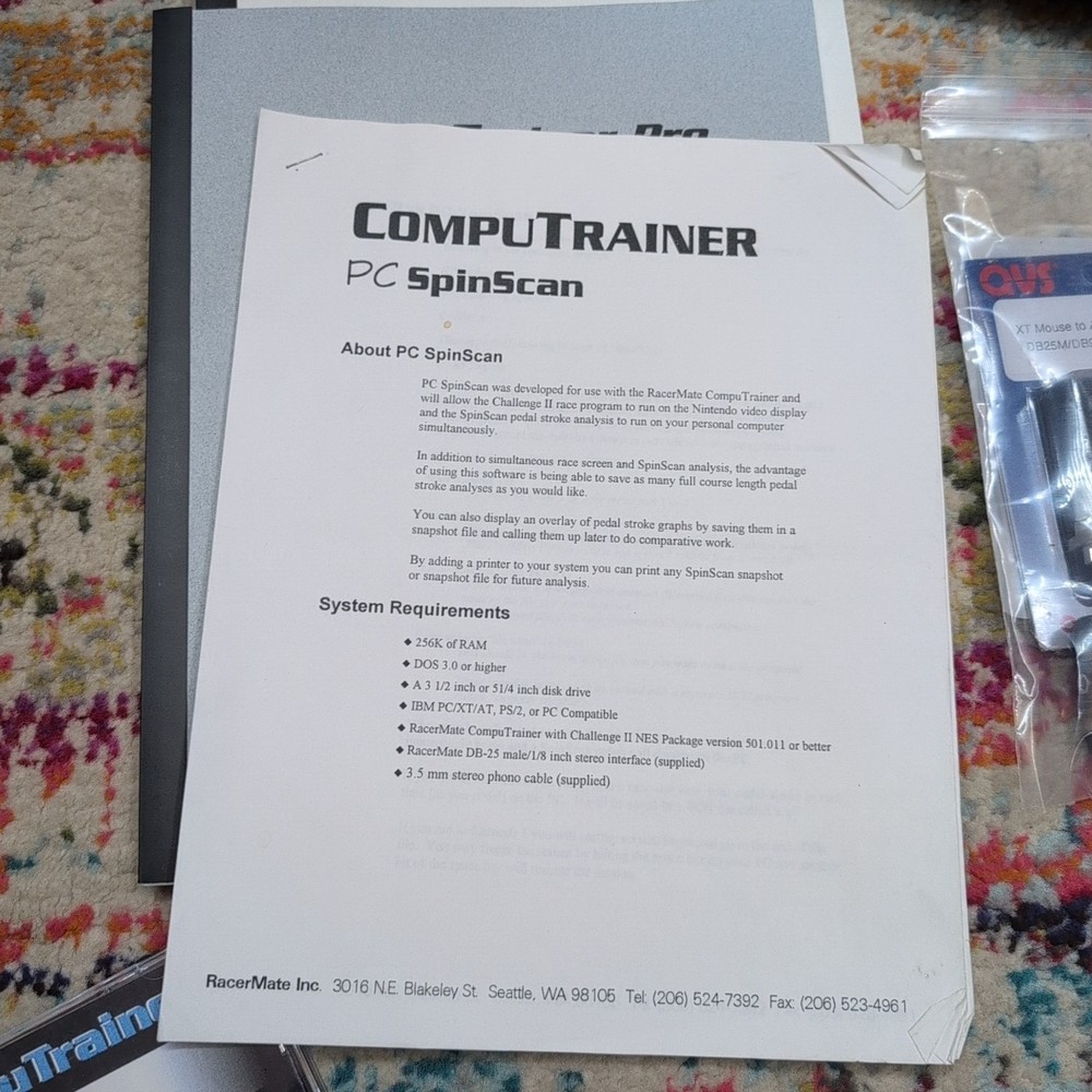 RacerMate CompuTrainer Pc1 Version, 8001/2 Software, 3D, Spinscan Etc