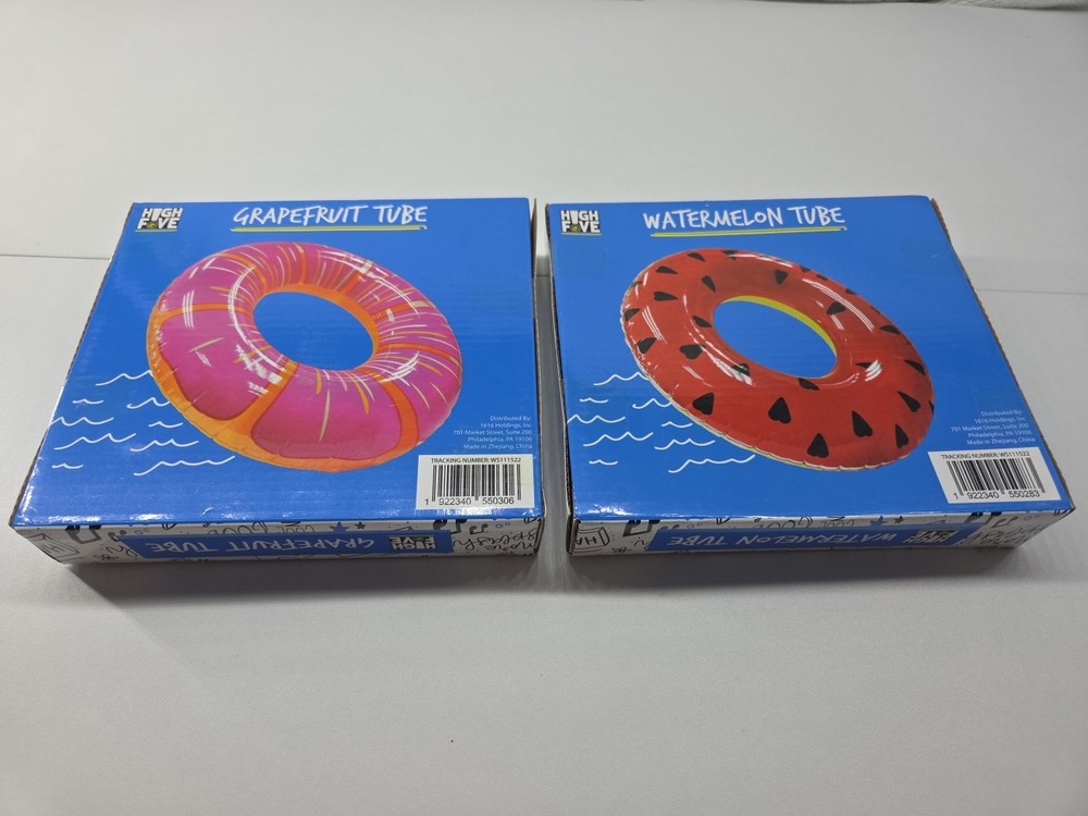 Pool Tubes Watermelon And Grapefruit - Brand New. Pool Floaties