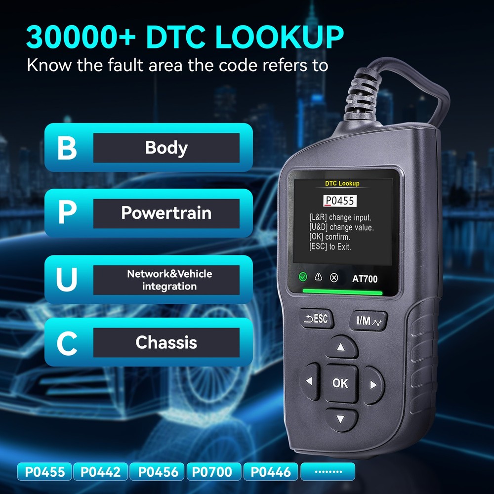 AT700 Scanner Code Reader Car Diagnostic Scan Tool Check Engine Fault US