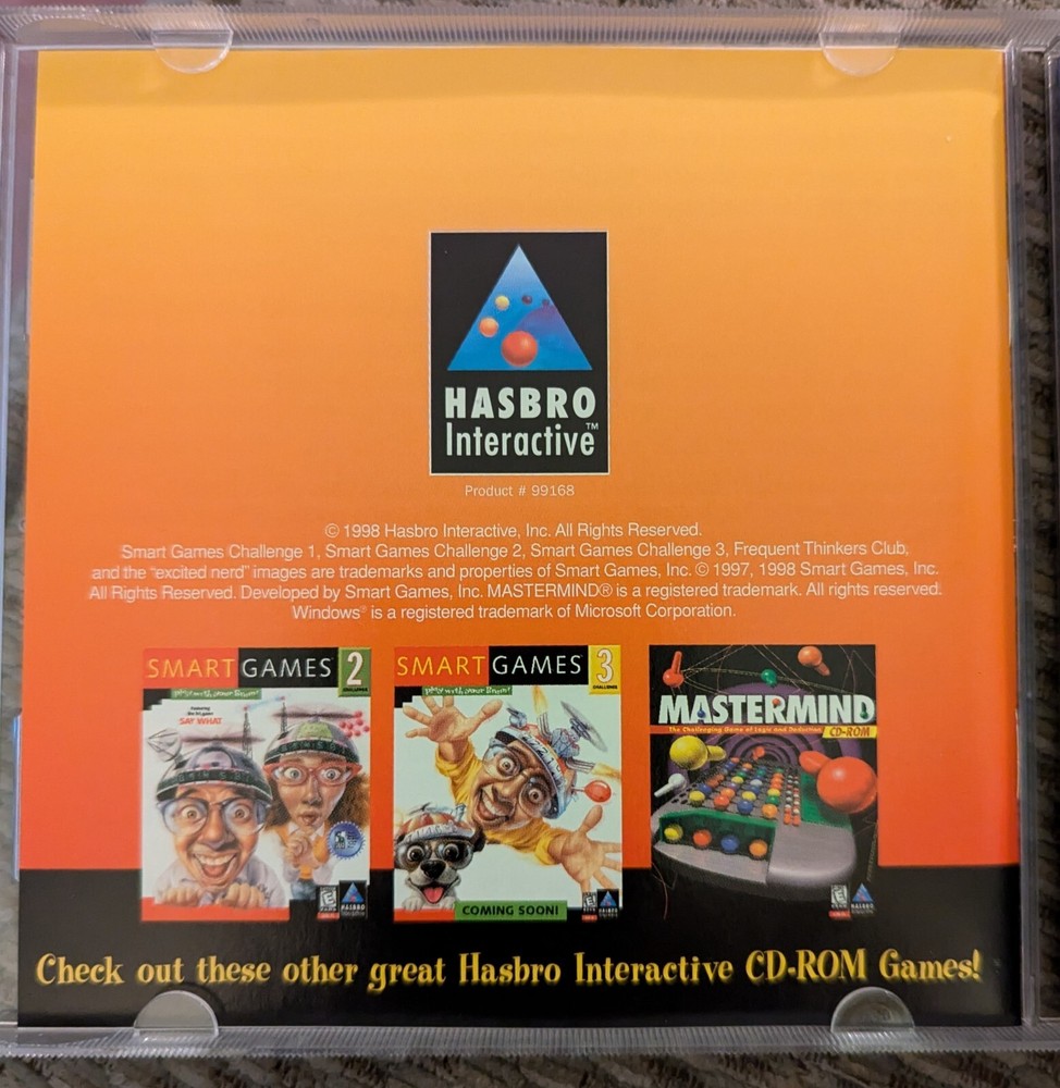 Smart Games 1 - Brain Teasing Fun - Software CD - EUC