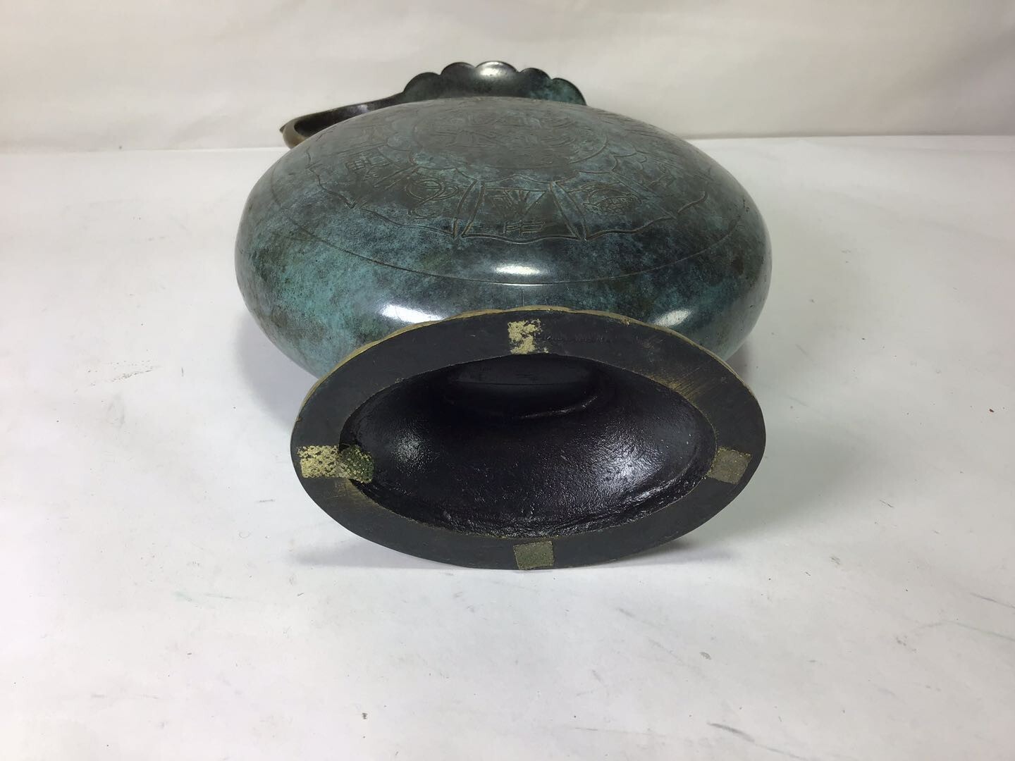 KK37 Vintage 7 Tribes of Israel Jewish Judaica Brass Moon flask Vase Hebrew