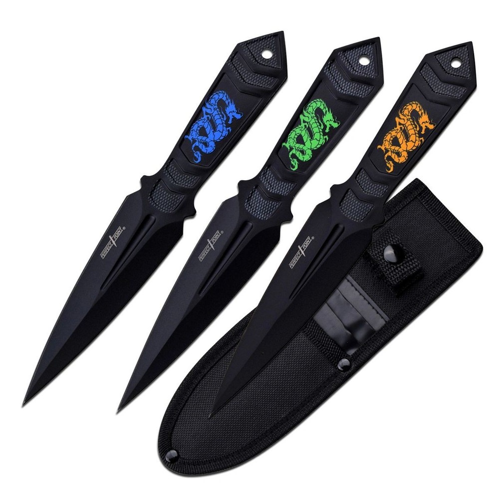 Perfect Point 8.5" Throwing Knife Set 3pc with Sheath