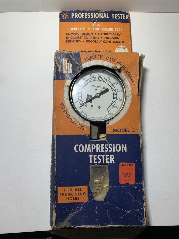 Vintage Harvey E. Hanson Compression Tester Model 5 w/ Original Box (1963)