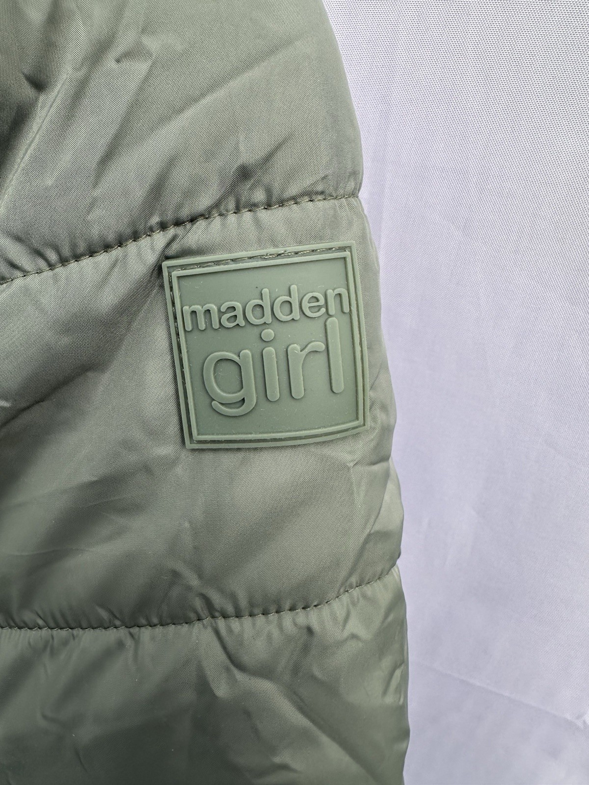 Madden Girl Reversible Winter Coat, Size 10/12, Moss Green, New