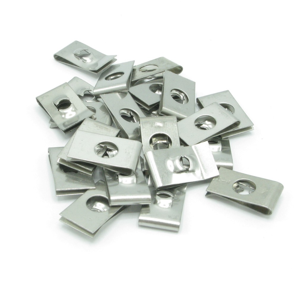8-32 U-Clip Spring Nuts 11/16", 24 pk