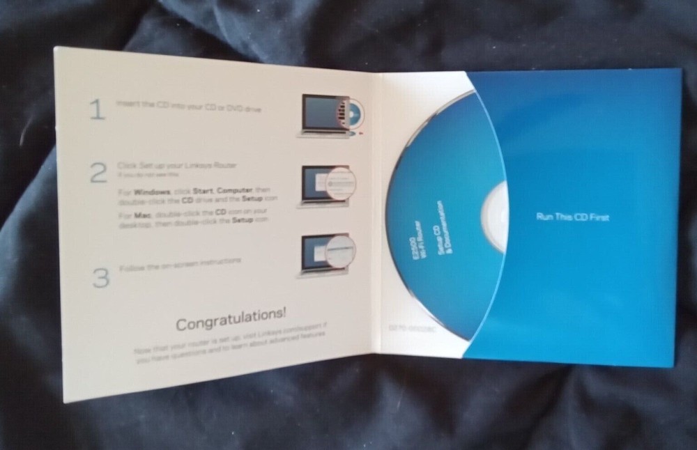 LINKSYS E2500 WI-FI ROUTER SET-UP CD AND DOCUMENTATION (CD ONLY)