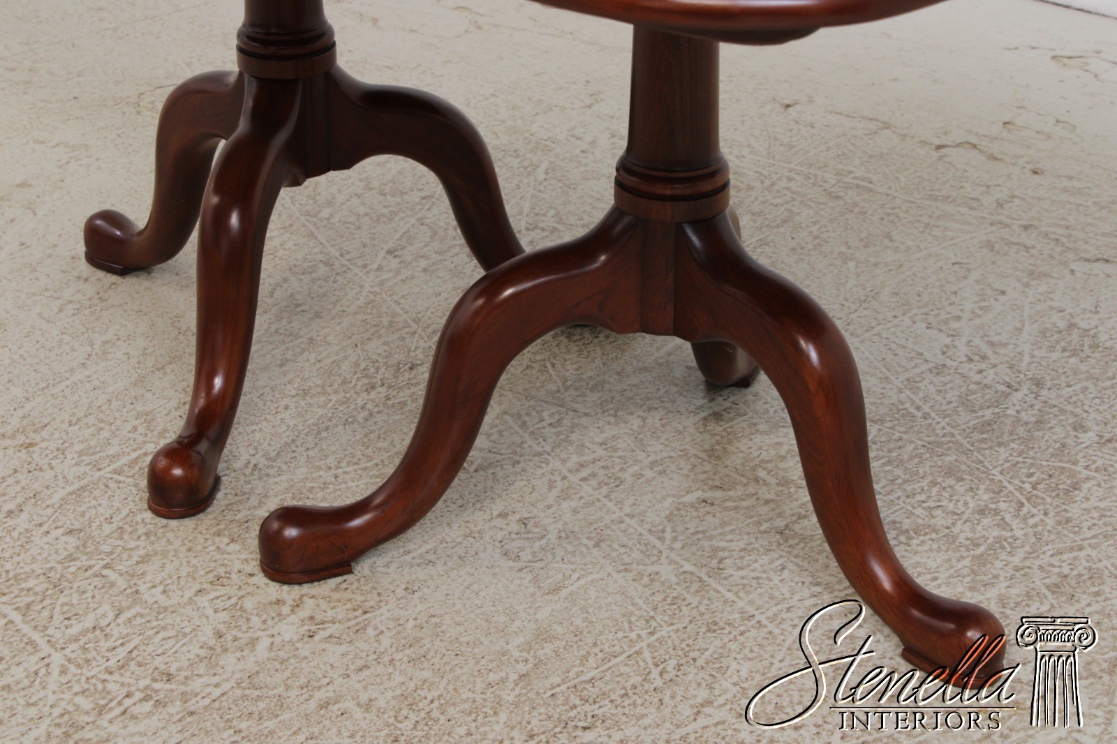 LF72273: HENKEL HARRIS Cherry Queen Anne Style Double Pedestal Dining Table