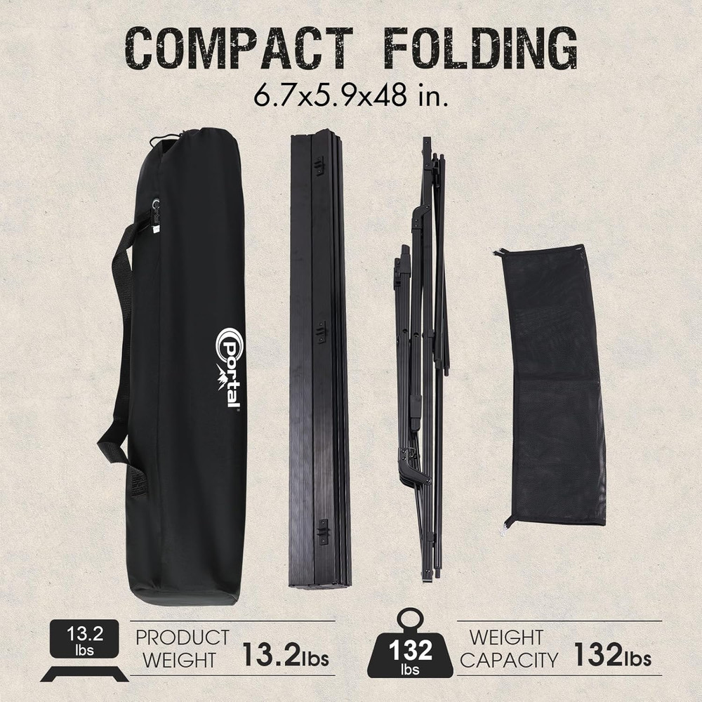 Camping Table Portable Foldable with Adjustable Legs, Aluminum Folding Table Rol