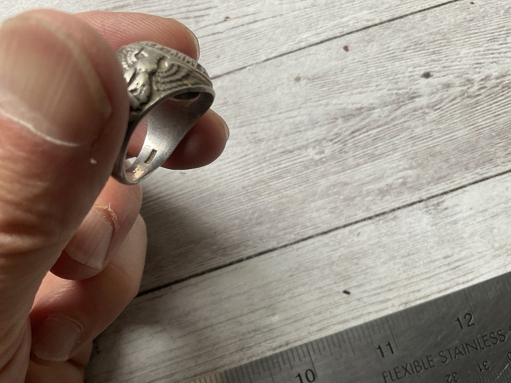 ORIGINAL WWII USAAF WINGED STAR RING - STERLING