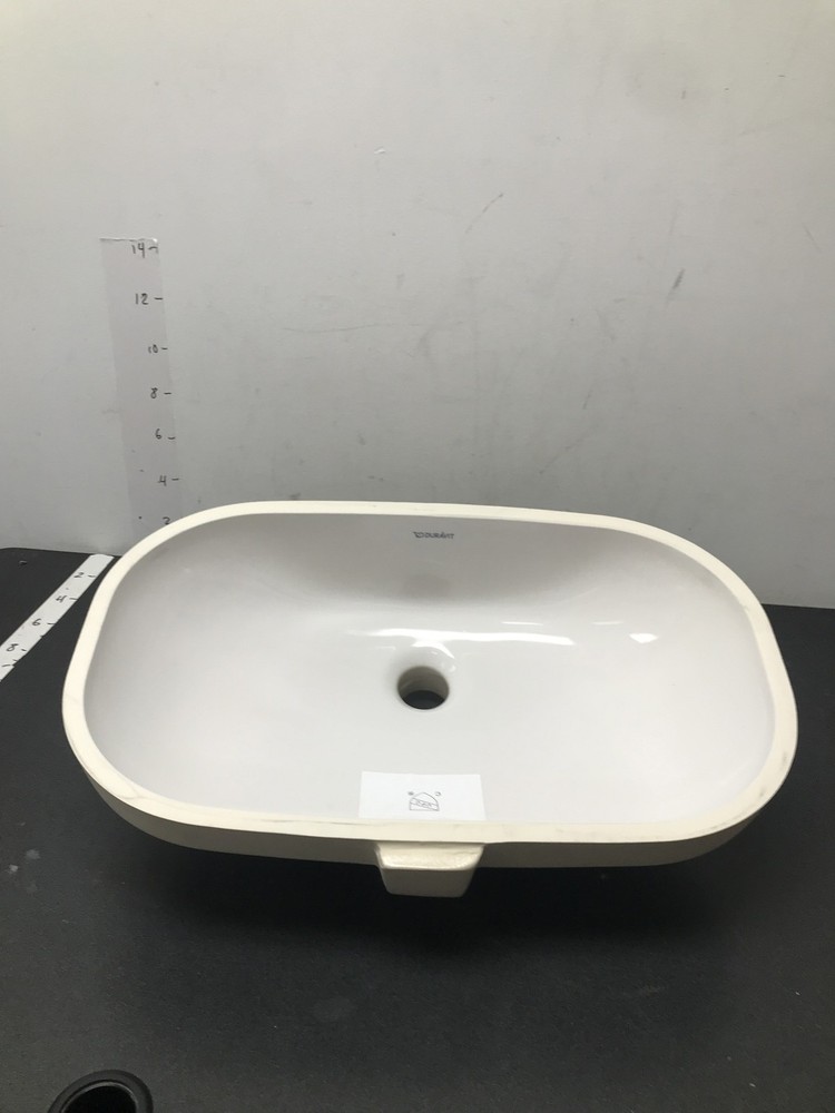 Duravit 0338490017 D-Code 20" Oval Undermount Sink with Overflow - White