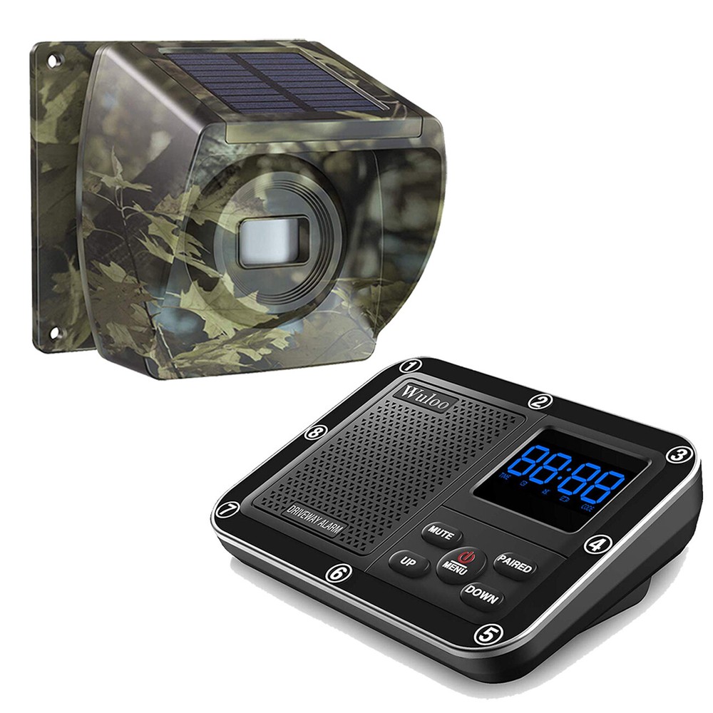 Solar Driveway Alarms Wireless Motion Sensor System 1800ft Long Range Waterproof