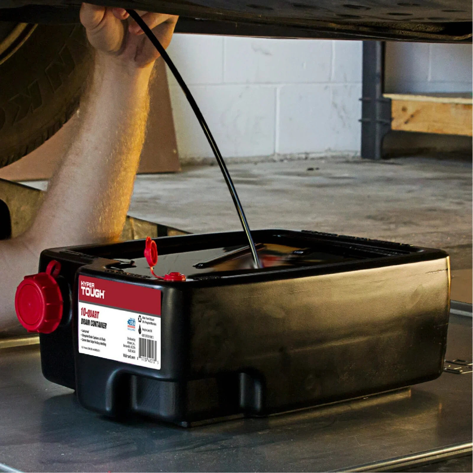 Oil Change Drain Container 10 Quart Large Pan leak-proof High Capacity Car Auto