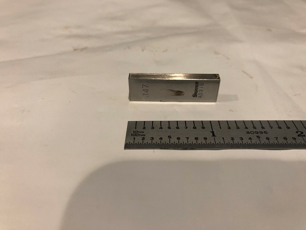 .147" Starrett Rectangular Steel Gage Gauge Block.