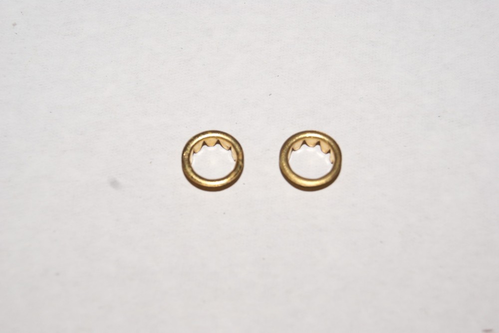 TWO SOLID BRASS GROMMETS 5/8 NEW CLOCK PARTS