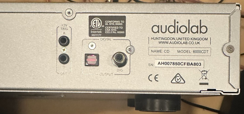 Audiolab 6000CDT Dedicated CD Transport with Remote - Silver