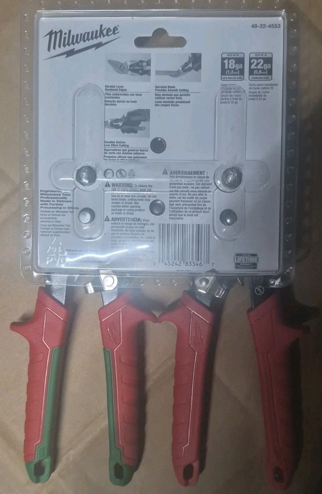 Milwaukee Tool 48-22-4553 Offset Aviation Snip Set 2Pc