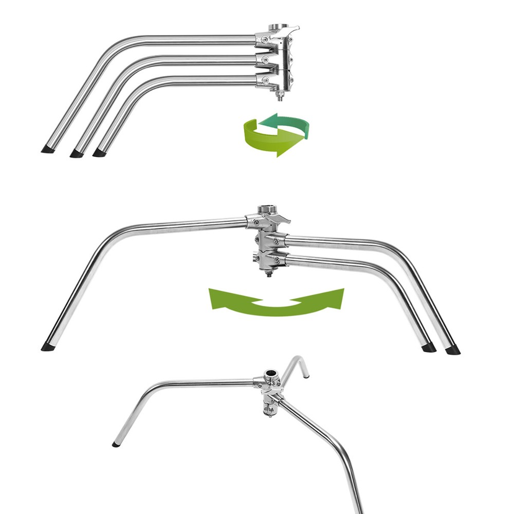 GVM C330 10.5' Turtle Base C-Stand and Grip Arm Kit, Chrome