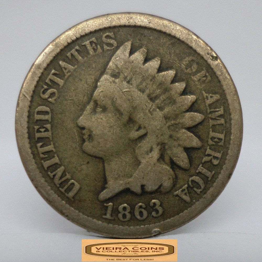 1863 Indian Head One Cent, Better Date - #C38044NQ