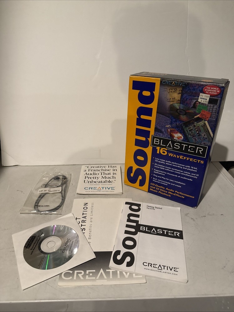Creative Labs Sound Blaster 16 WavEffects box and documentation / CD only