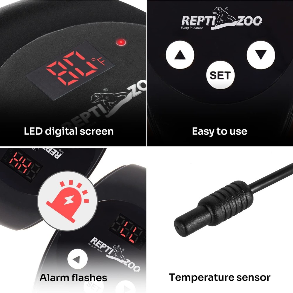 REPTIZOO Dimming Thermostat, PID Temperature Controller with Memory Function,...