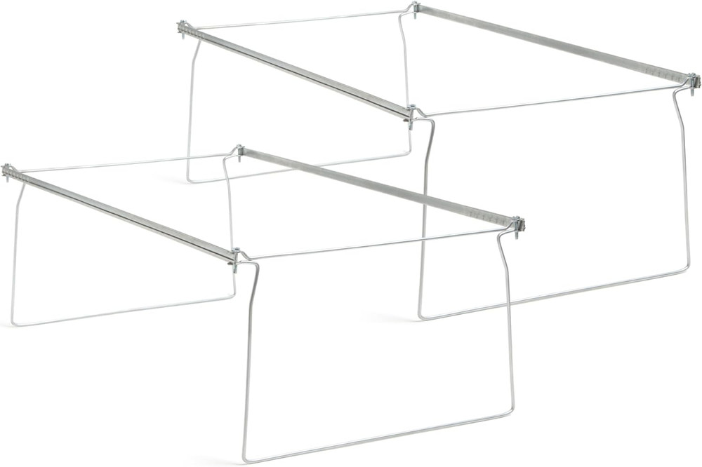 Steel Hanging File Folder Frames, 2 Count, Gray, Adjustable Depth 23" to 27", Le