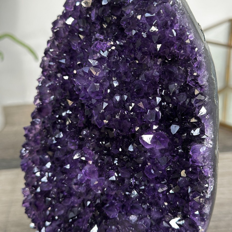 Uruguayan Amethyst Crystal Cluster on Stand. MWS2635