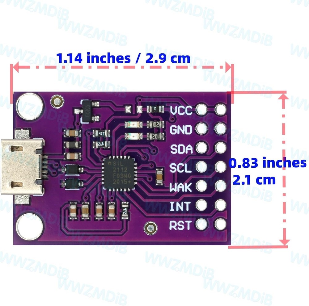 CP2112 Adapter Micro USB to SMBus I2C Communication with Wires