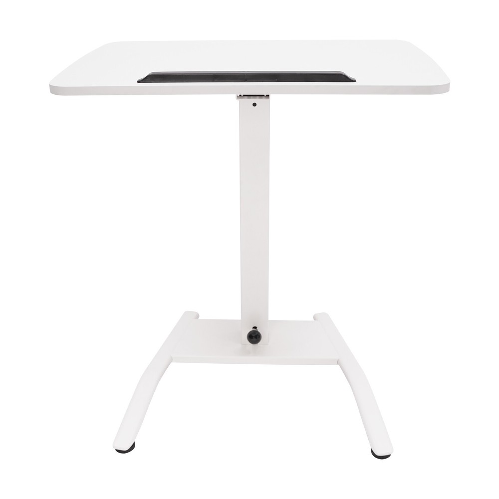 Adjustable Rolling Desk Rolling Podium Desk Standing Lifting Computer Desk White