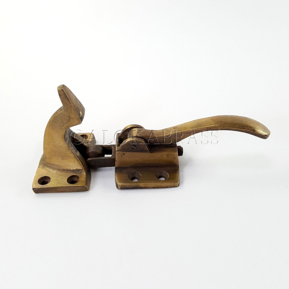 6 sets 1/2" offset Solid Brass Rare 5" Ice Box Catch Lever old style kitchen