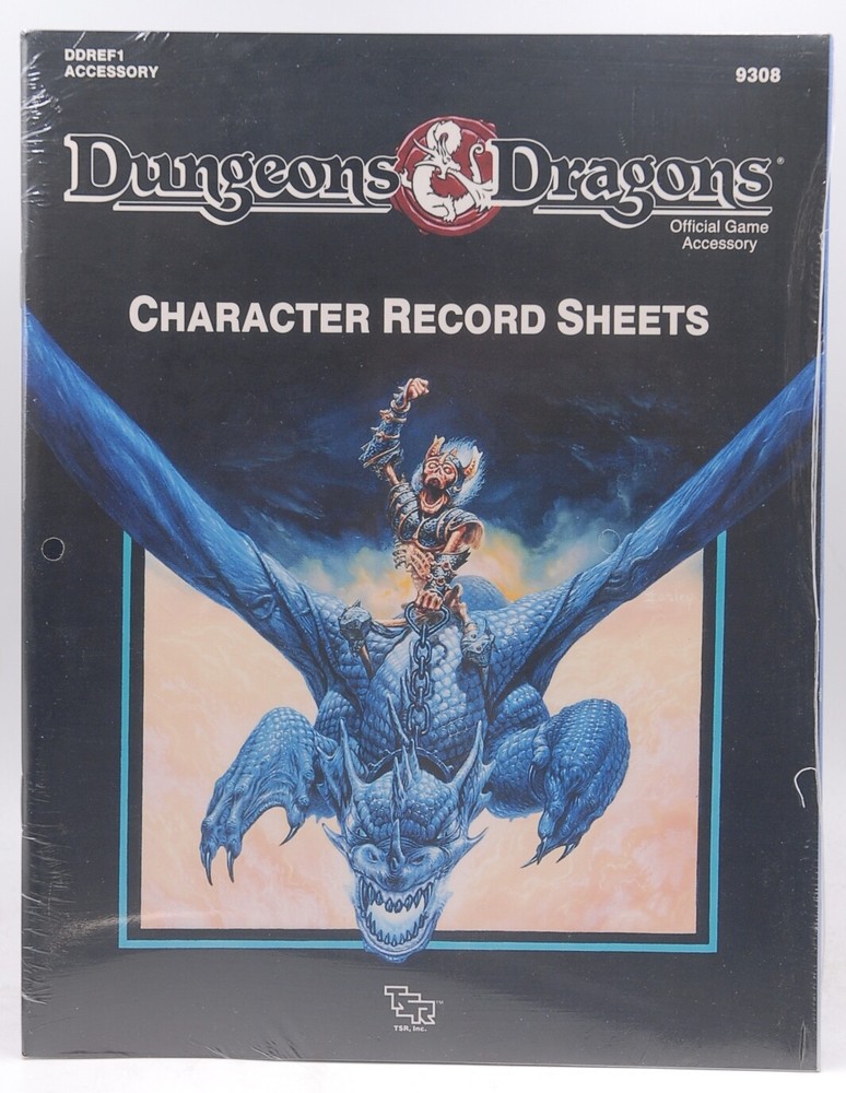 D&D DDREF1 Character Record Sheets SW Staff TSR
