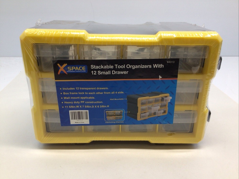 X Space Stackable Tool Organizers With 12 Small Drawer 84313
