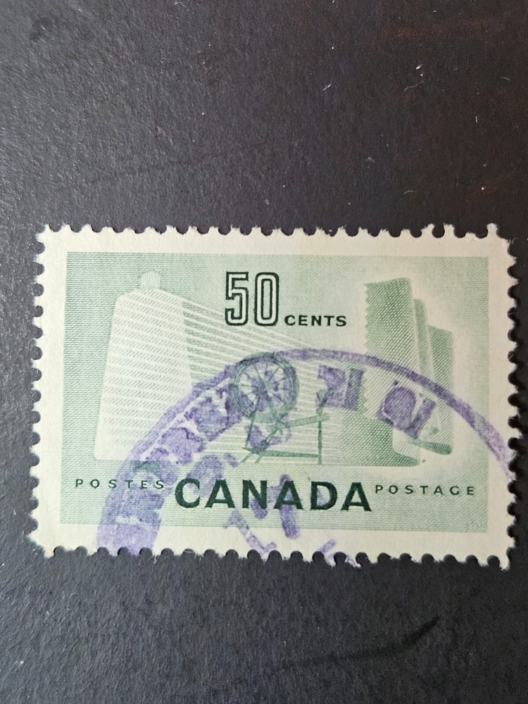 CANADA stamp error - SCOTT#334i 50c Textile Industry used