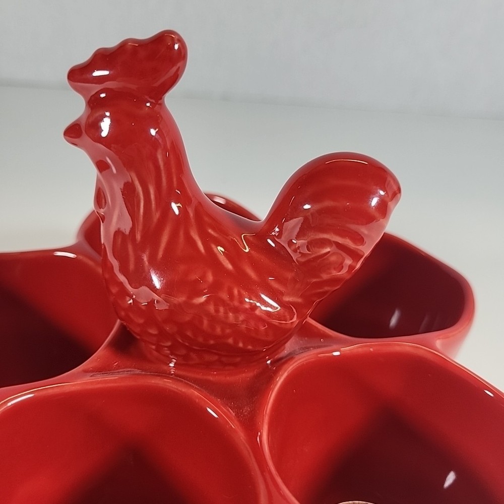 Temptations By Tara Doodle Doo Ceramic Egg Holder Centertaining Serving Dish