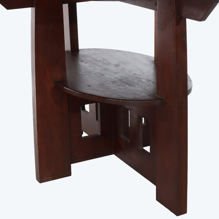 Arts & Crafts Limbert Cut-Out Mission Oak Double Oval Table C1910