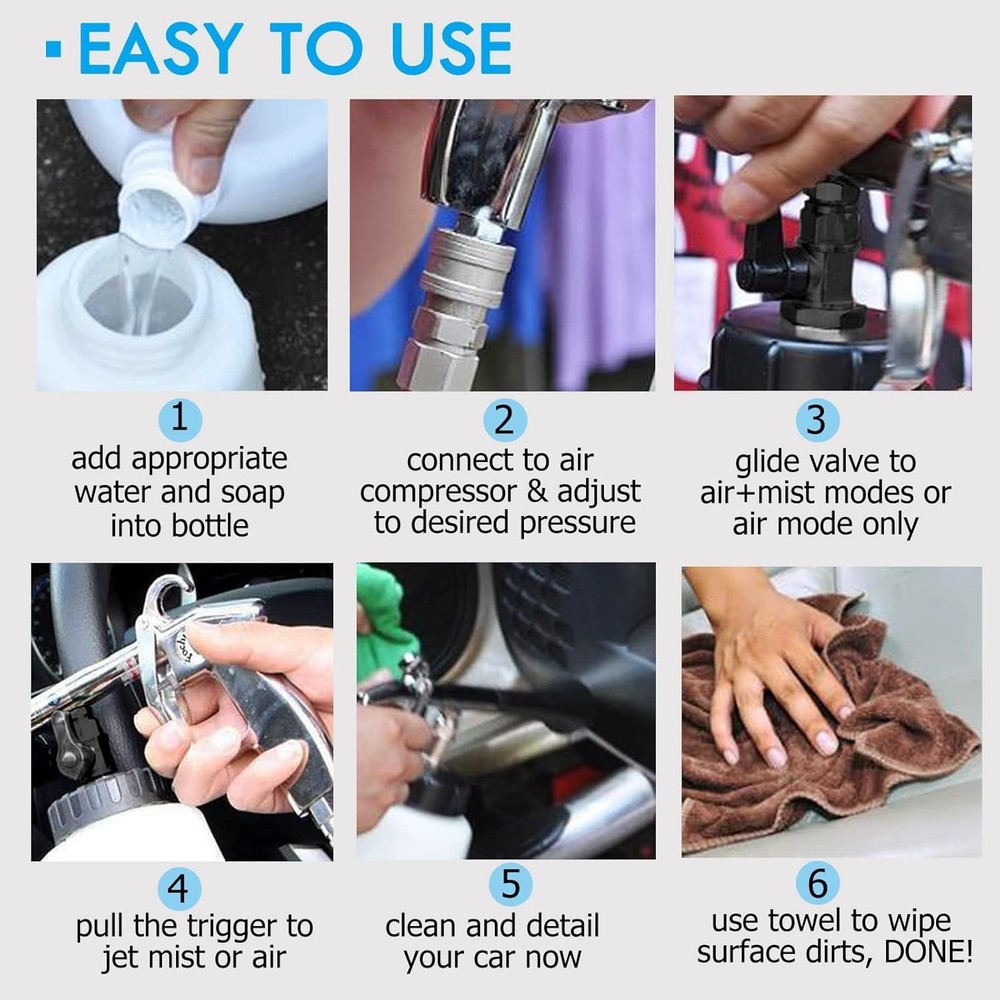 Ultimate Car Detailing Kit: Interior Cleaner Gun & Versatile Home Use Tools