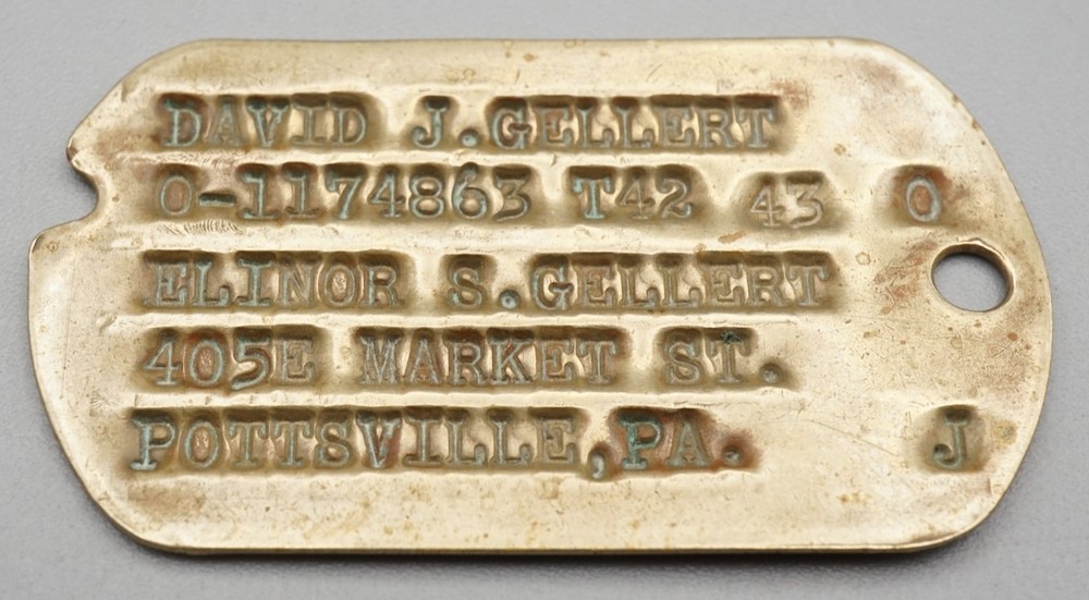 WWII 1942-43 Army Officer Dog Tag With Pennsylvania NOK Address - Scarce Jewish