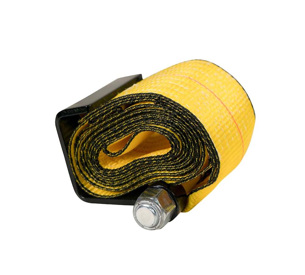 4"x5' Roll Off Container Winch Strap w/ Flat Hook 5400 # WLL Winch Strap Bolt-On