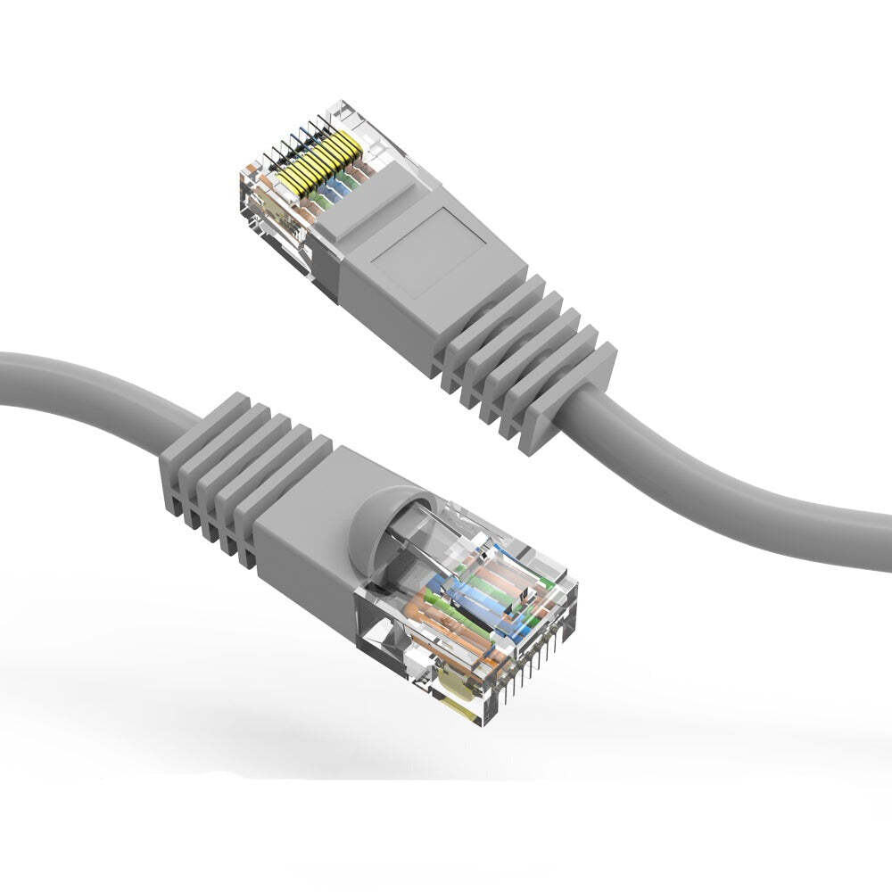 1.5Ft CAT5E UTP Ethernet Network Booted Cable Gray