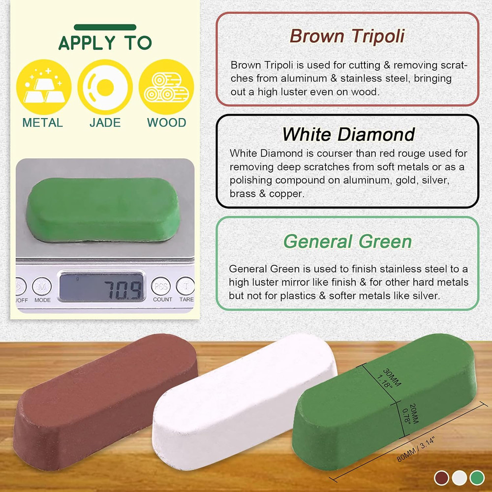 8Pcs 4Inch Buffing Polishing Wheel Kit Include Polishing Compounds Buffer Wheels