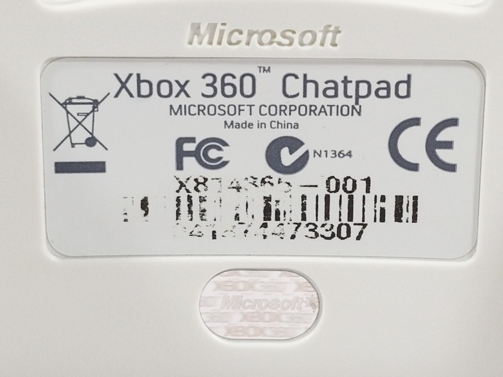 ¤ Official White Chat Pad Controller Keyboard Wired Microsoft Xbox 360 OEM Teste
