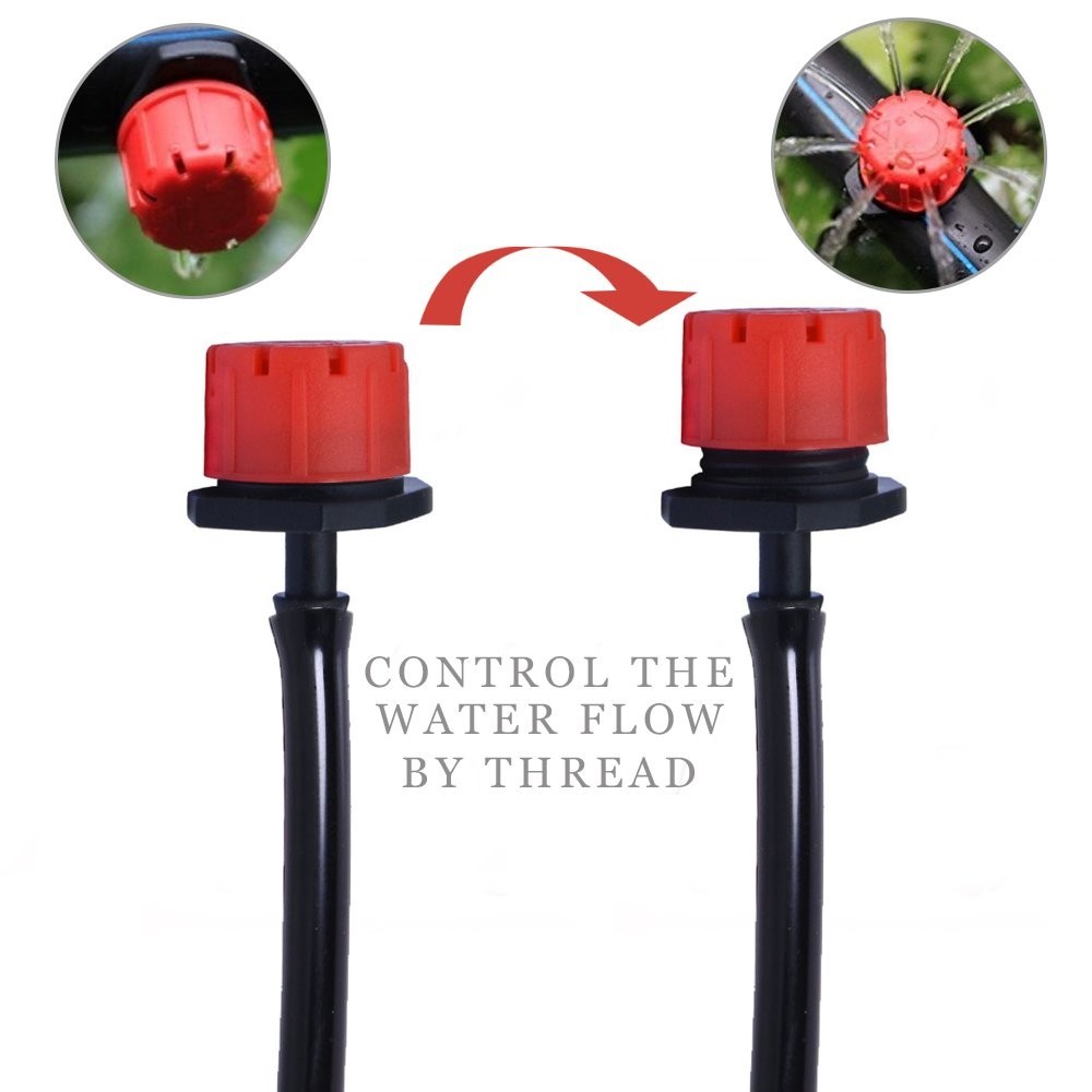 Professional 100pc Drip Emitters - 360° Adjustable for Complete Watering Control